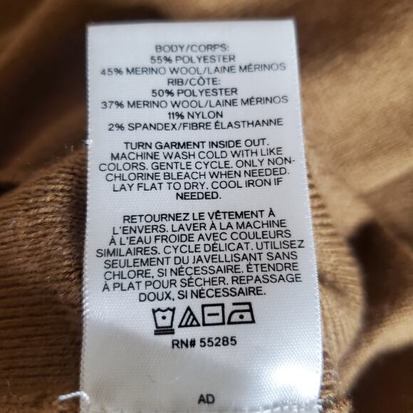 Express Oversized Brown Merino Wool Blend Turtle neck sweater Lightweight XXL - Picture 11 of 11